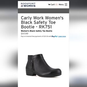 Rockport Works Carly Black Alloy Toe Bootie
